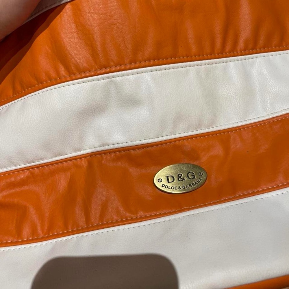 D&G Orange and White Striped Tote - Picture 2 of 4